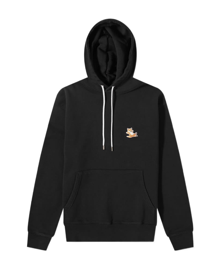 Maison Kitsuné Chillax Fox Drawstring Hoodie In Black