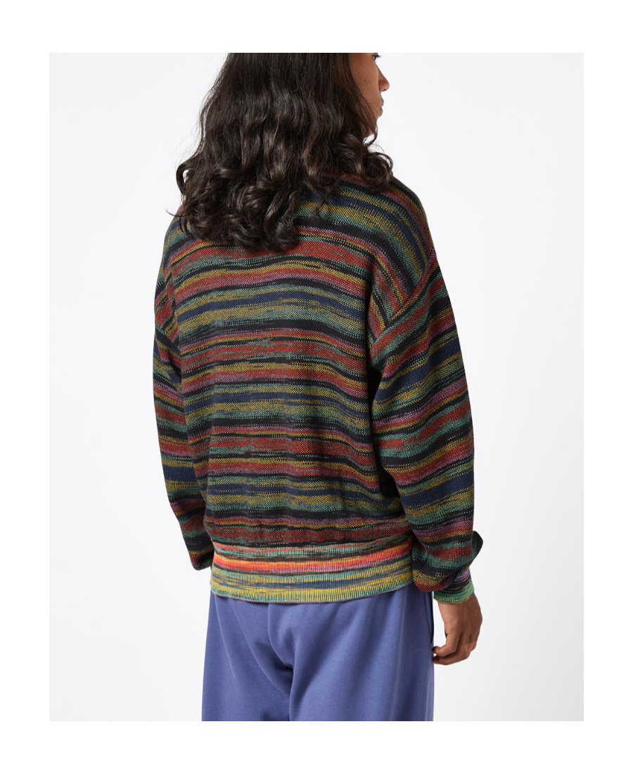 Aries Space Dye Problemo Crewneck Drop-shoulder Jumper In Black