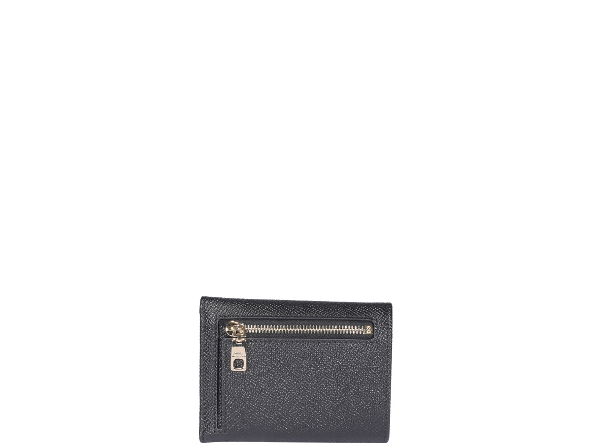 Dolce & Gabbana Dauphine Calfskin French-flap Wallet In Black