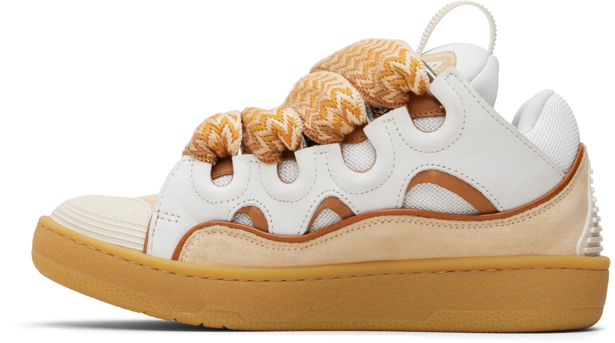 Lanvin Curb Leather Sneakers In Multi