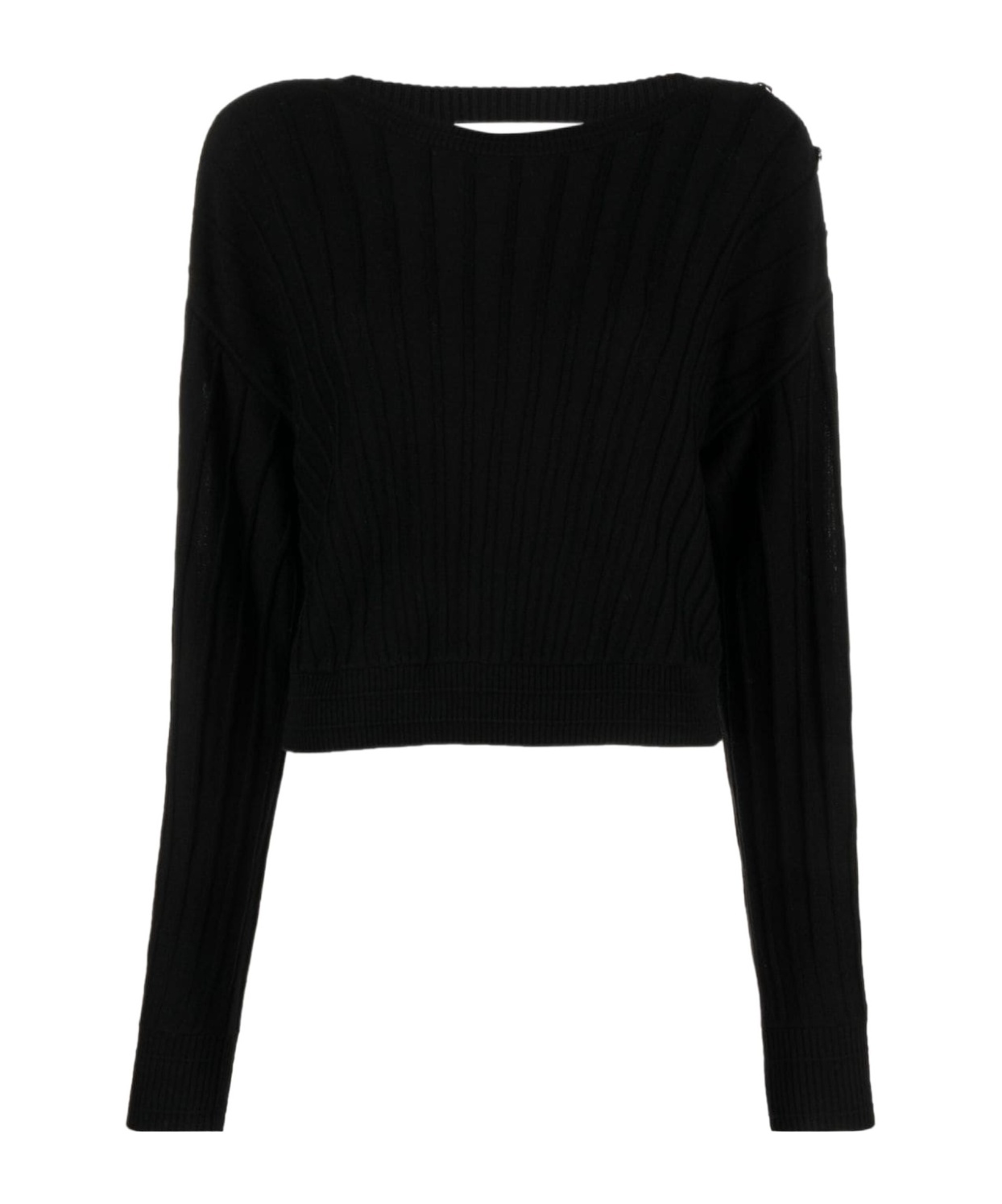 Ba&sh Jynx Ribbed Cropped Jumper In Black