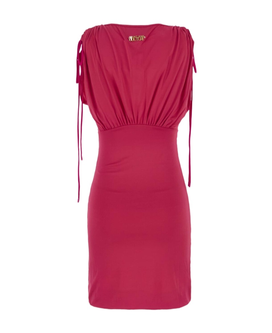 Versace Jeans Ruched Sleeveless Minidress In Red