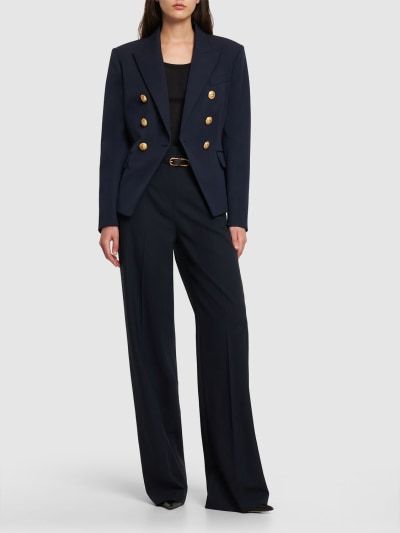 Shop Balmain Double-breasted Suit Jacket
