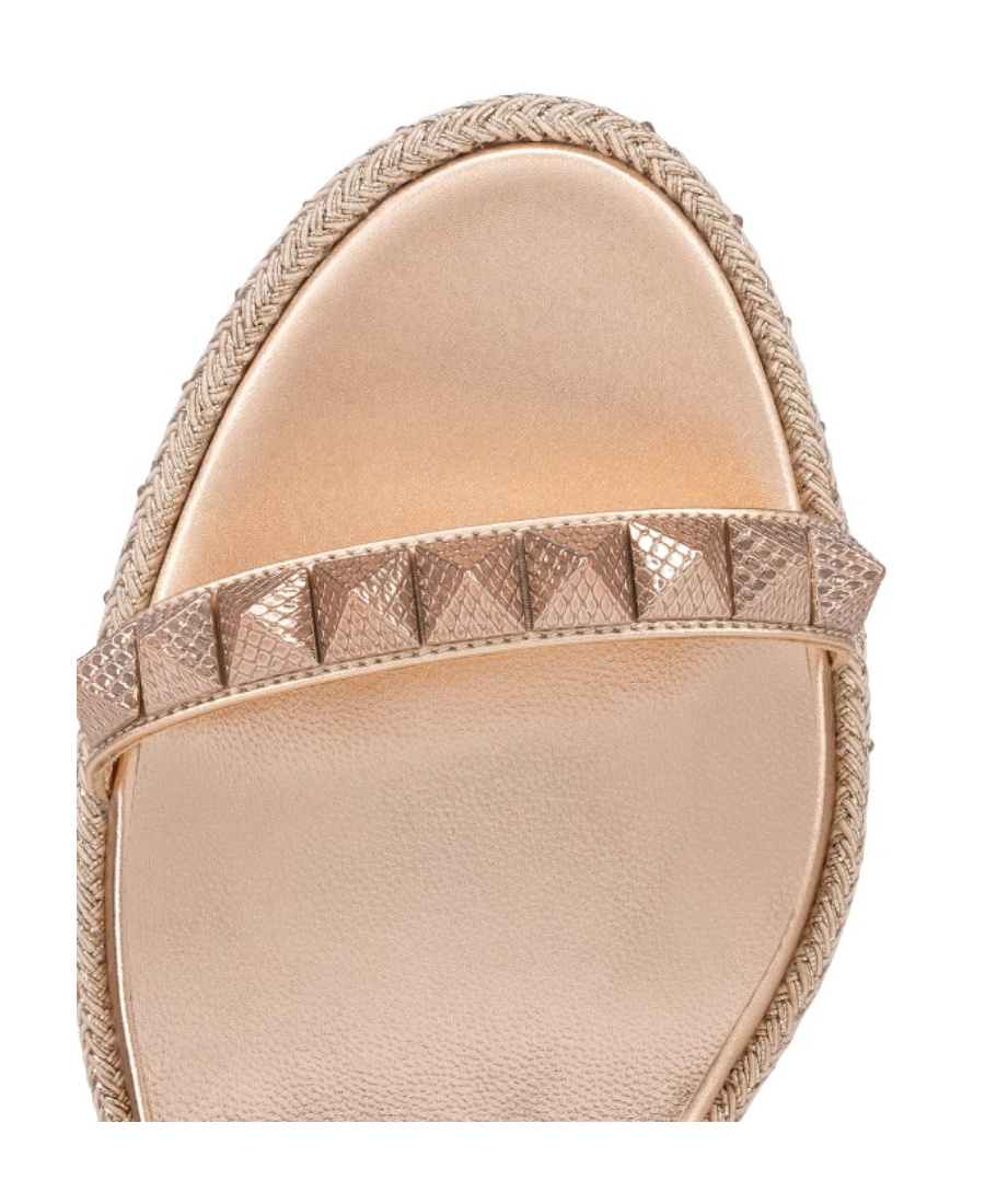 Christian Louboutin Pyraclou Open-toed Sandals With Thick Soles In Nude