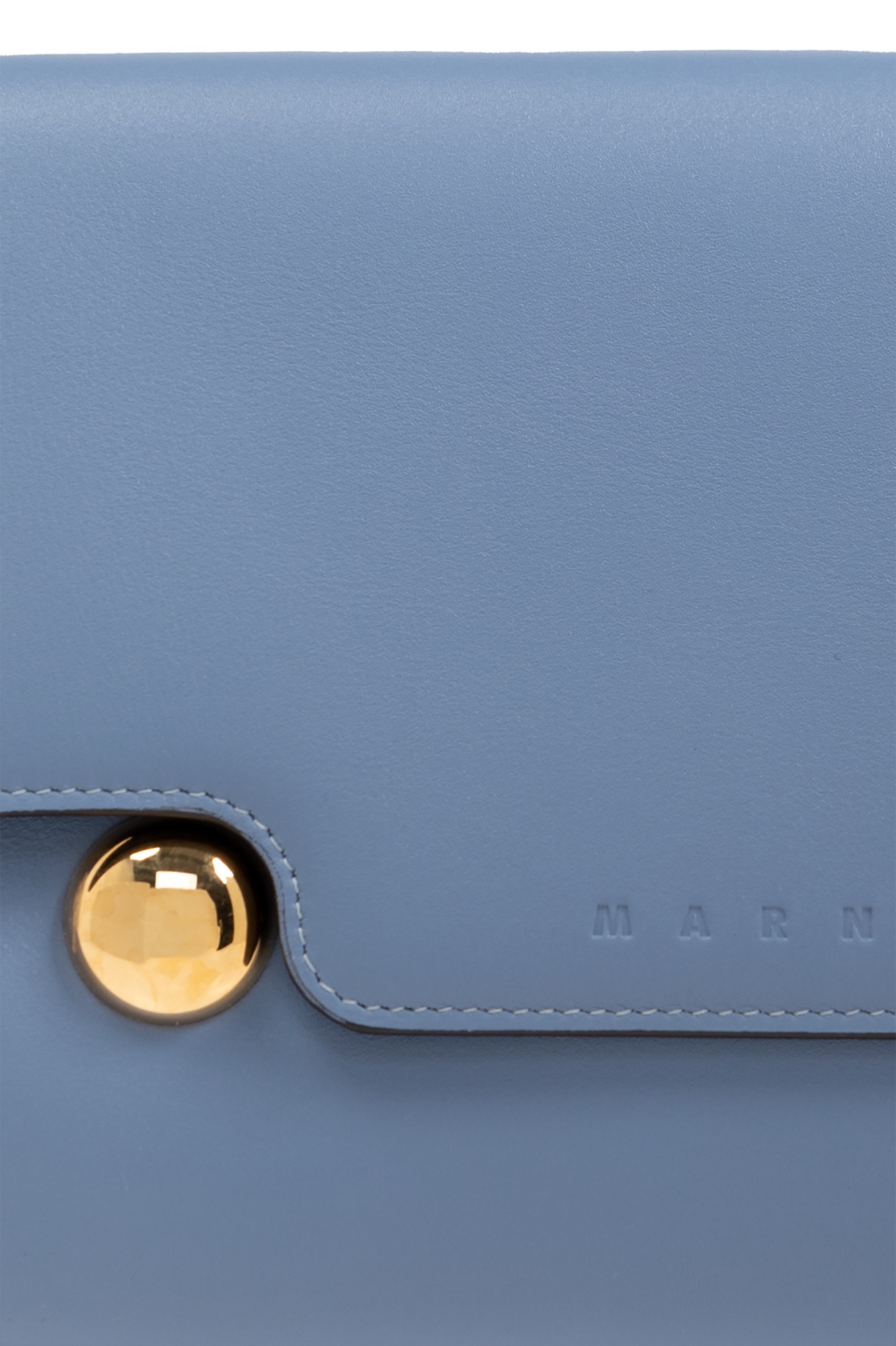 Shop Marni Trunkaroo Leather Belt Bag In Blue