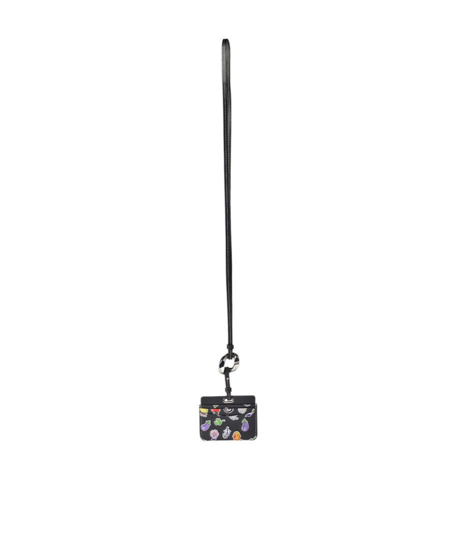 Jw Anderson Graphic-print Leather Cardholder In Black