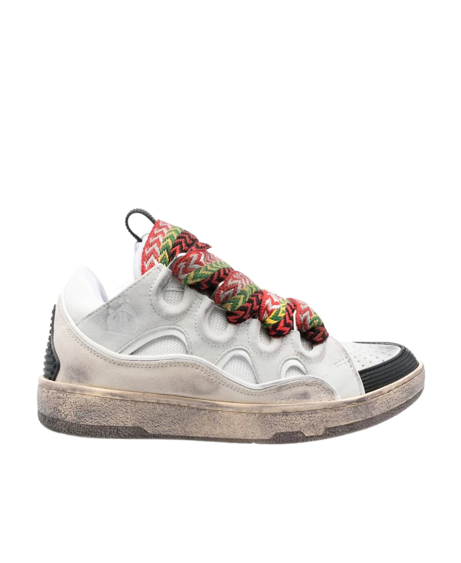 Lanvin Exaggerated Silhouette Leather And Rubber Sneakers In White