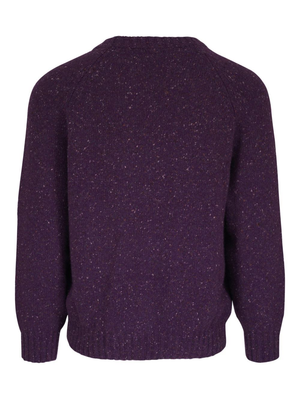 Brunello Cucinelli Crewneck Sweater With Raglan Sleeves And Speckled Pattern In Burgundy