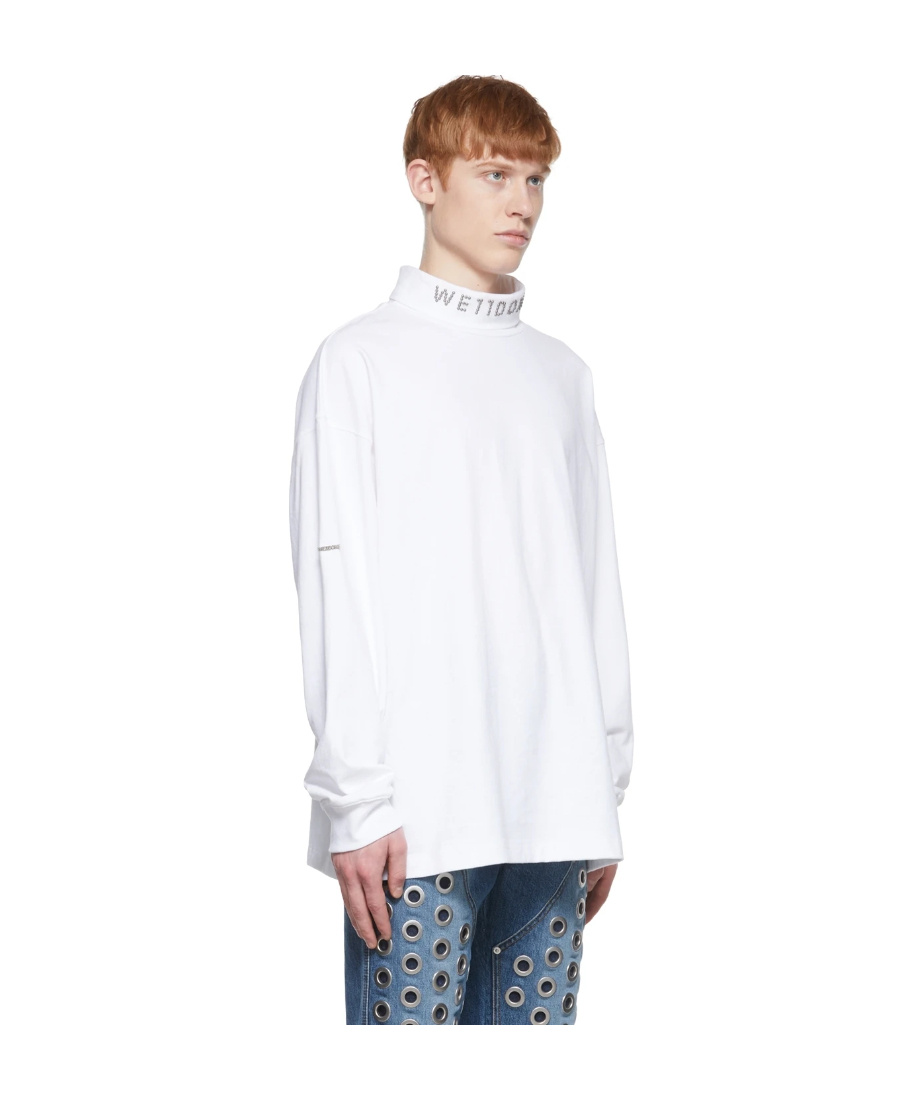 We11 Done Logo Details Long-sleeved T-shirt In White
