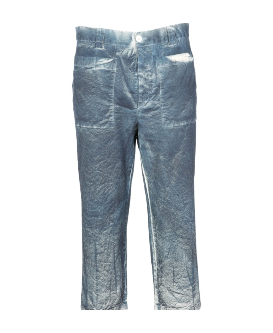 Sunnei Bleached-effect Cropped Trousers In Gray