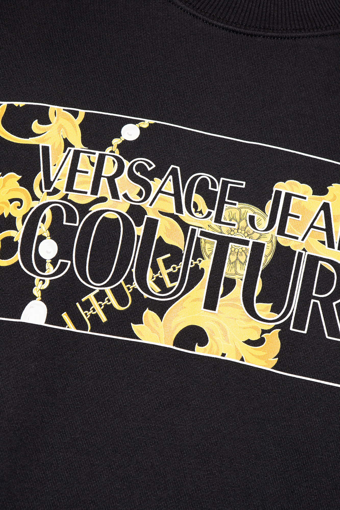 Versace Jeans Logo-print Cotton Sweatshirt In Black