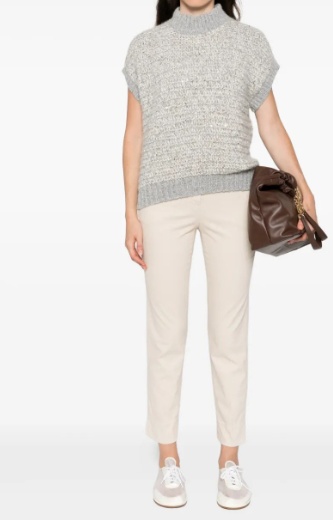 Peserico Alpaca-blend Sweater Vest In Gray