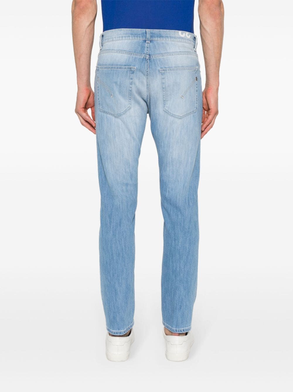 Dondup Faded Five-pocket Jeans With Belt Loops In Blue