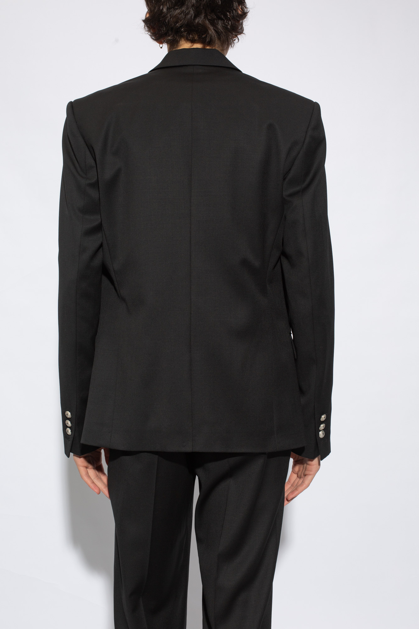Balmain Six-button Black Wool Blazer In Black