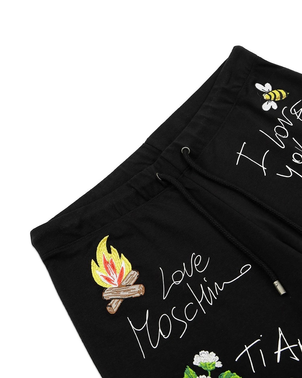 Moschino Logo Embroidered Sweatpants In Black