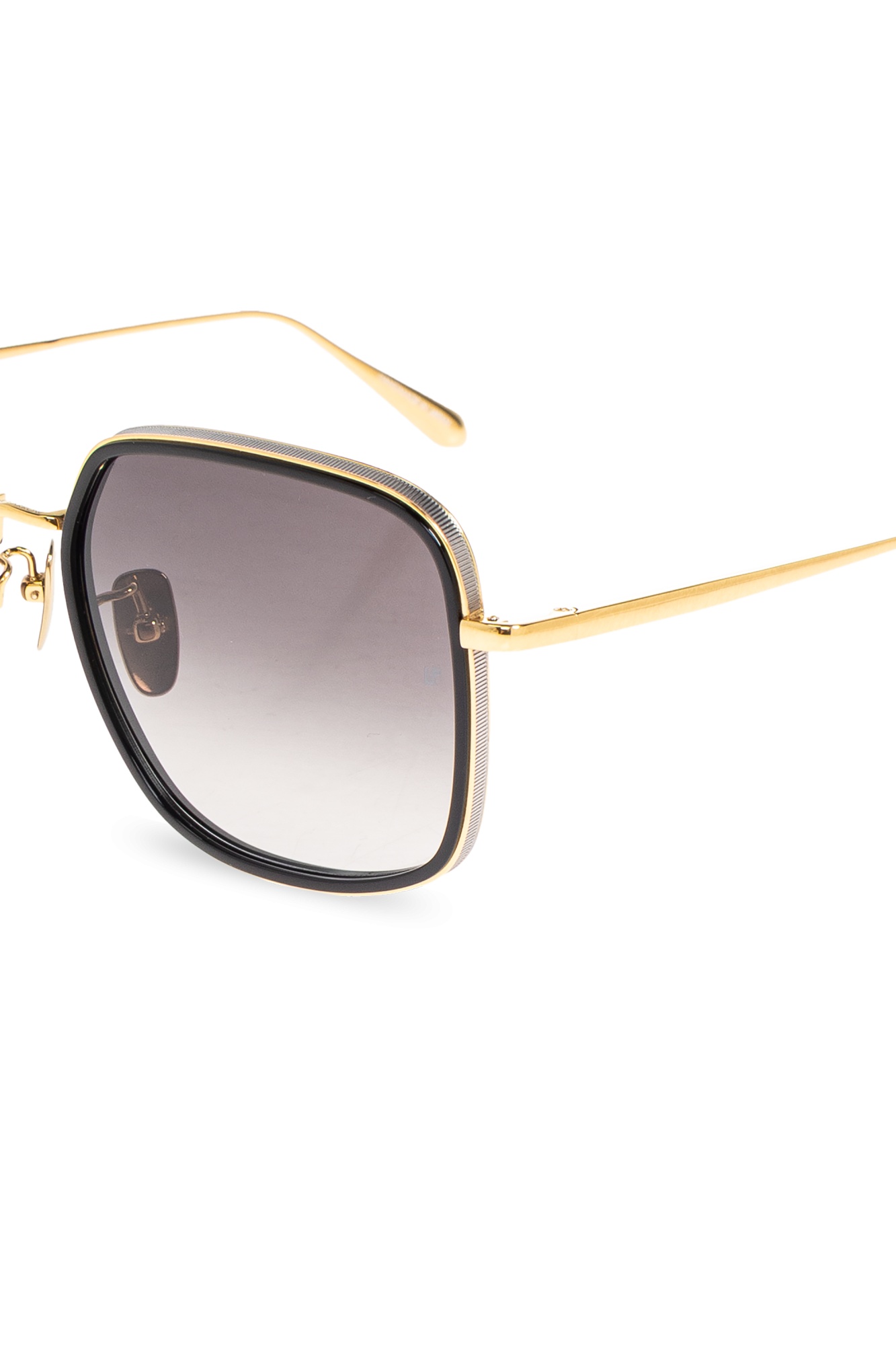 Linda Farrow Gold-frame Squared Sunglasses In Black