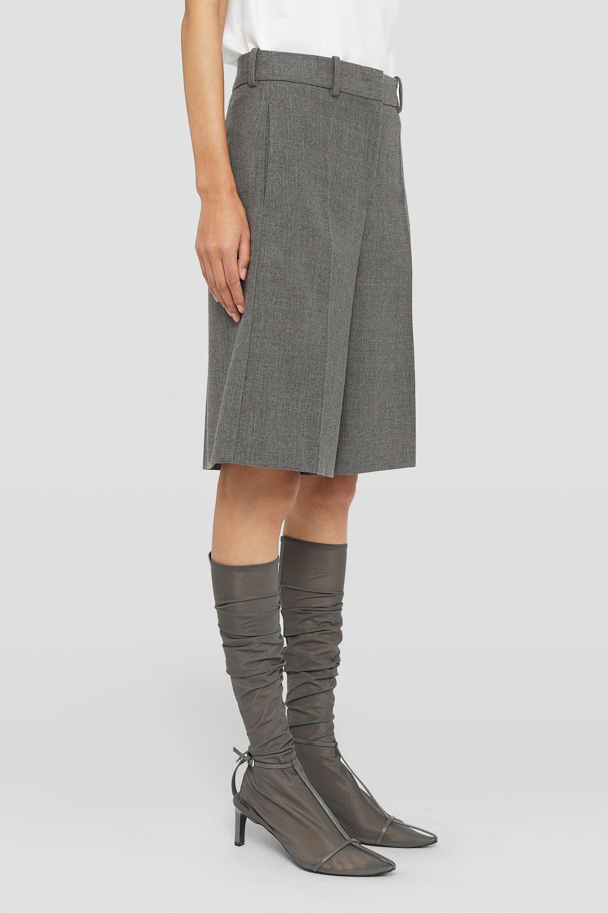 Jil Sander Tailored Wool Shorts In Gray