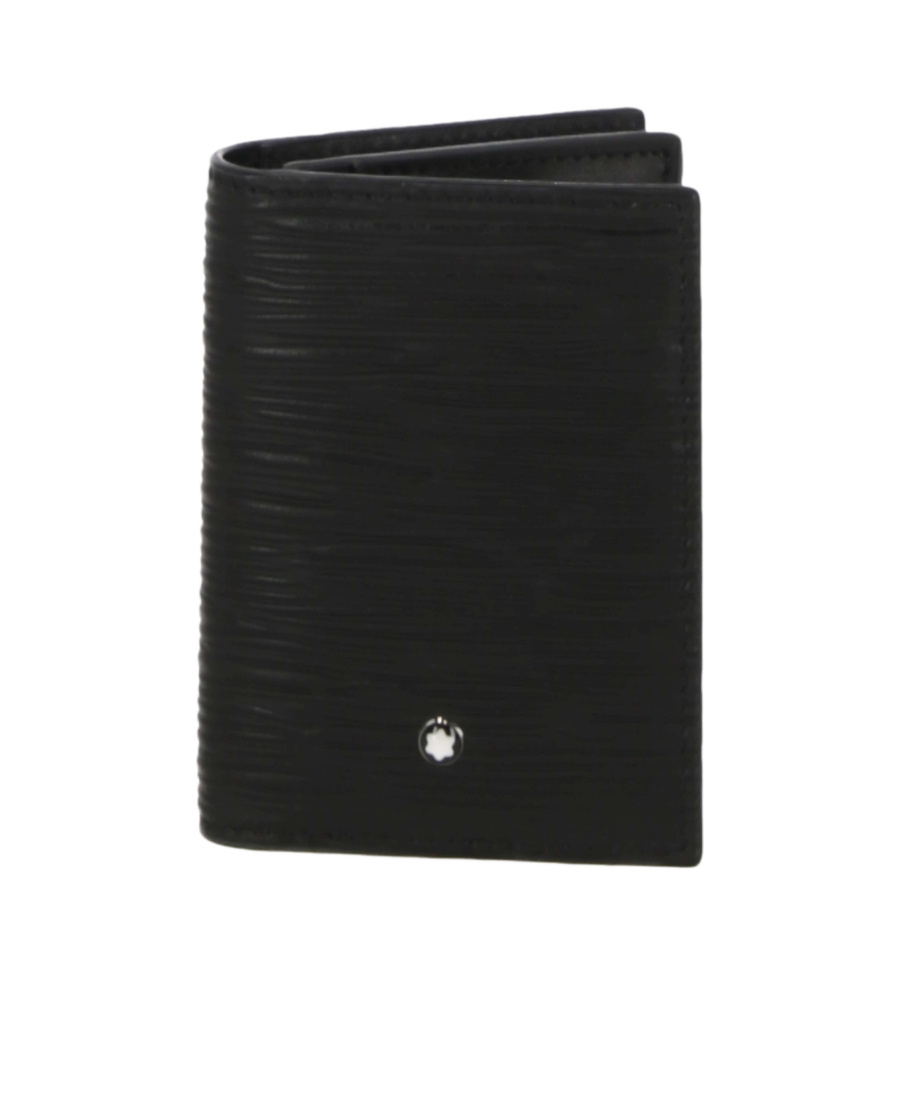 Montblanc Logo-stud Leather Wallet In Black