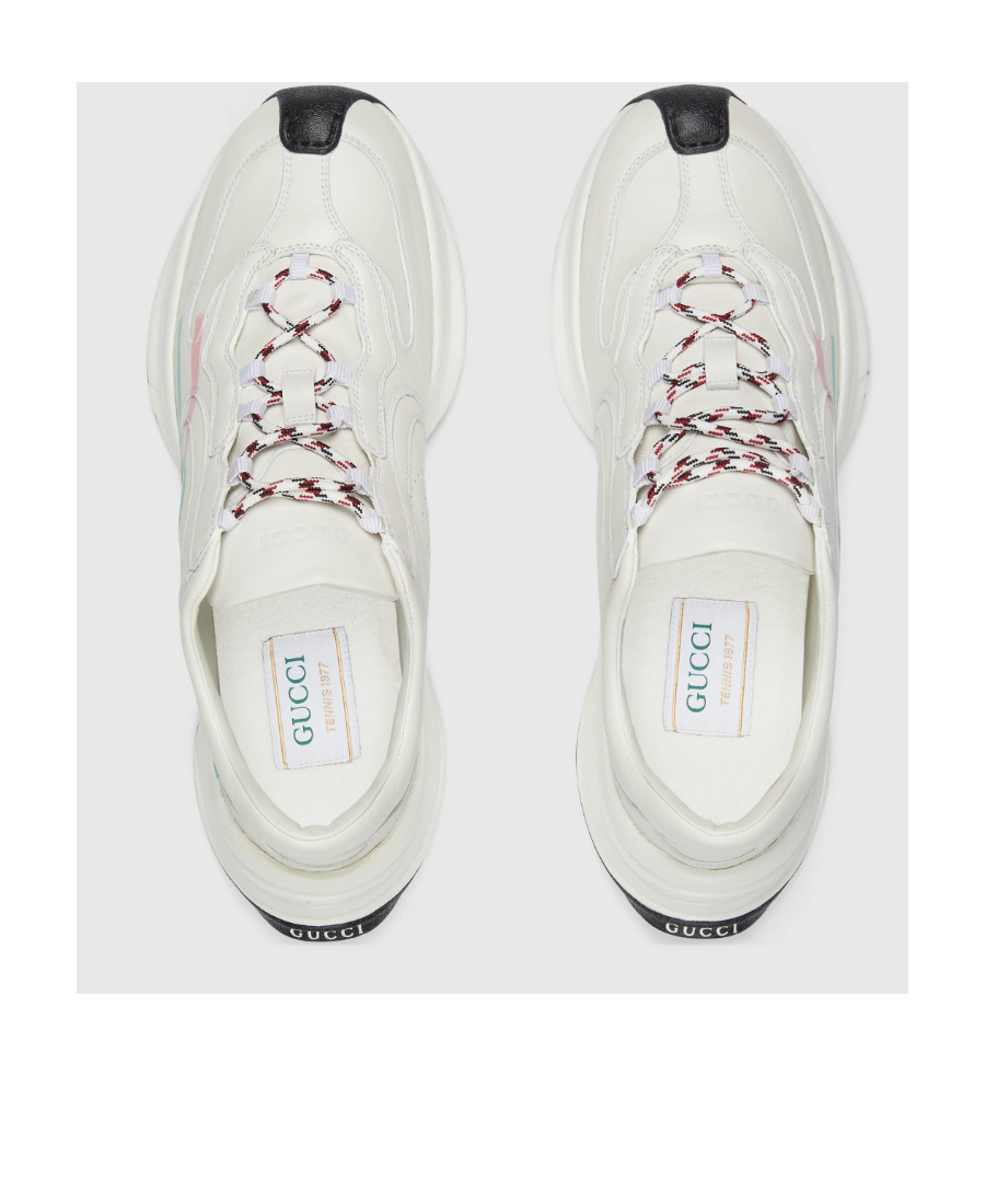 Shop Gucci Run Leather Sneakers In White