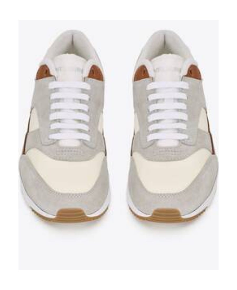 Saint Laurent Men's Bump 15 Nylon And Leather Low-top Sneakers In White