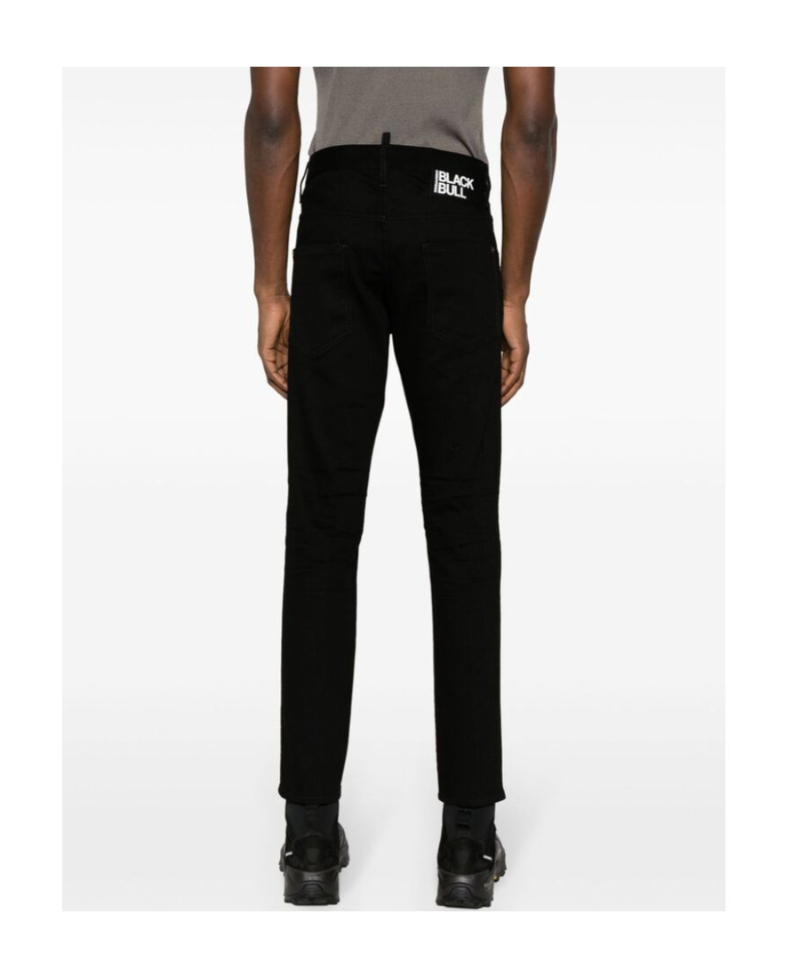 Dsquared2 Cotton Cargo Trouser With Logo Patch In Black