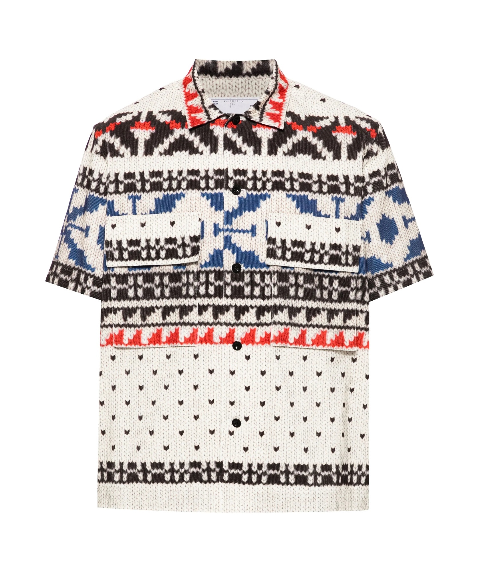 Sacai Abstract-pattern Shirt In White