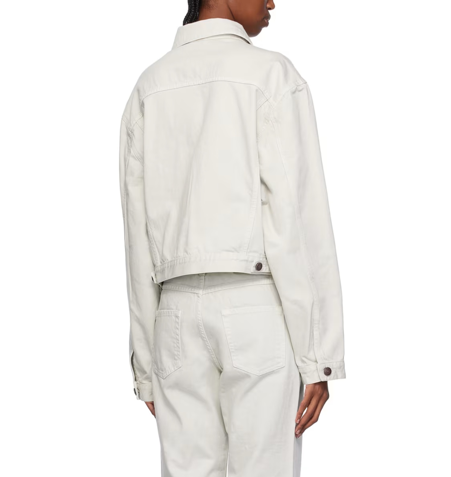 Magda Butrym Gray Classic Denim Jacket In White