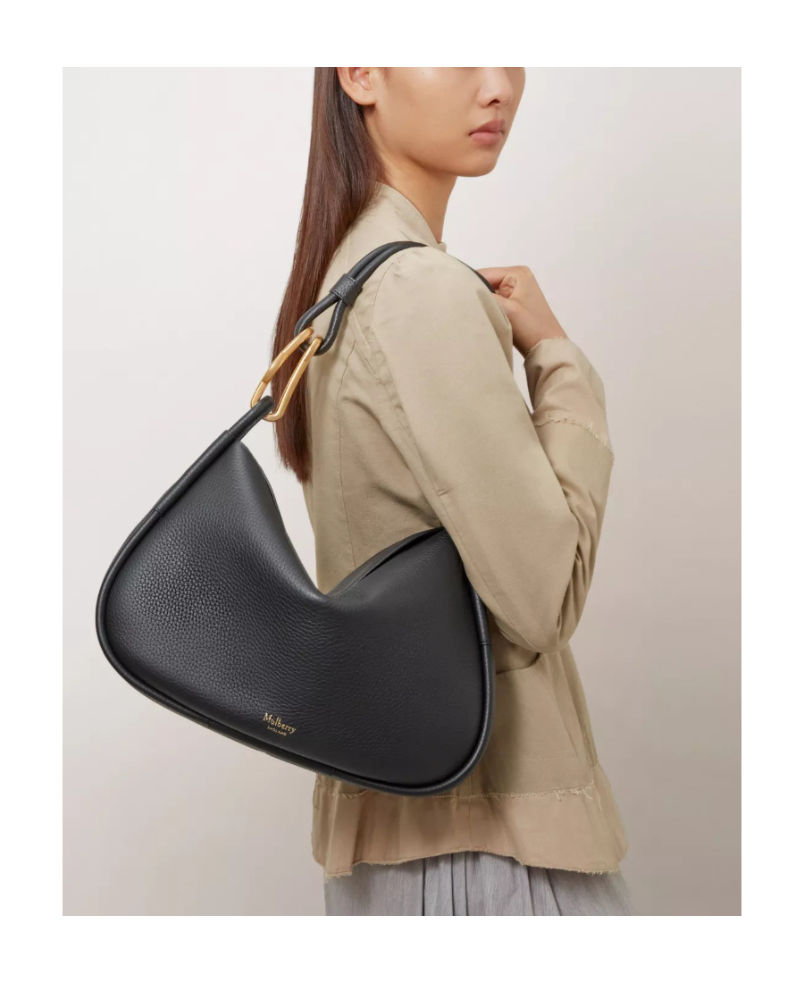 Mulberry Link Drummed Satchel In Black