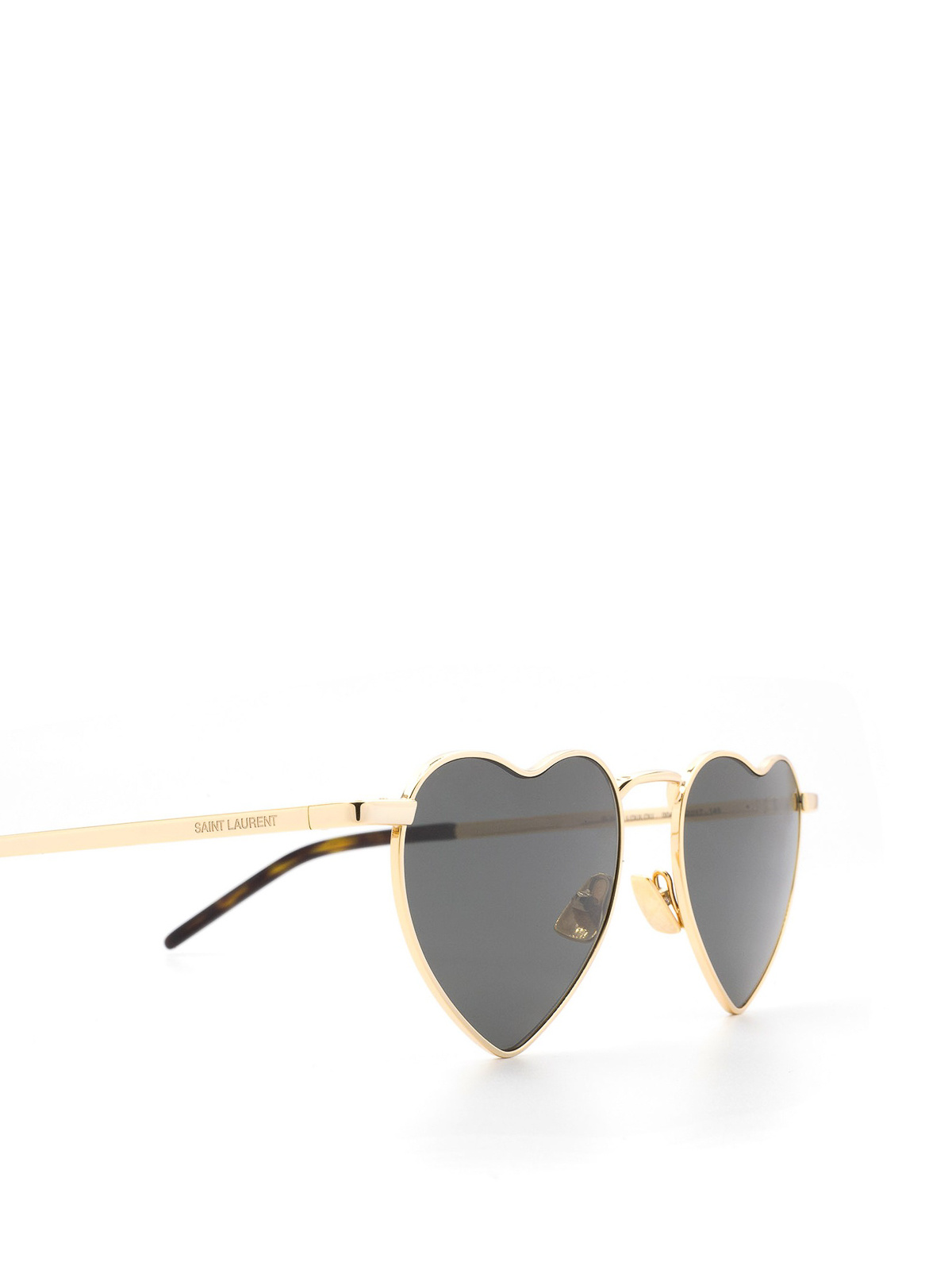 Saint Laurent Eyewear Loulou Heart-shape Frame Sunglasses In Gray