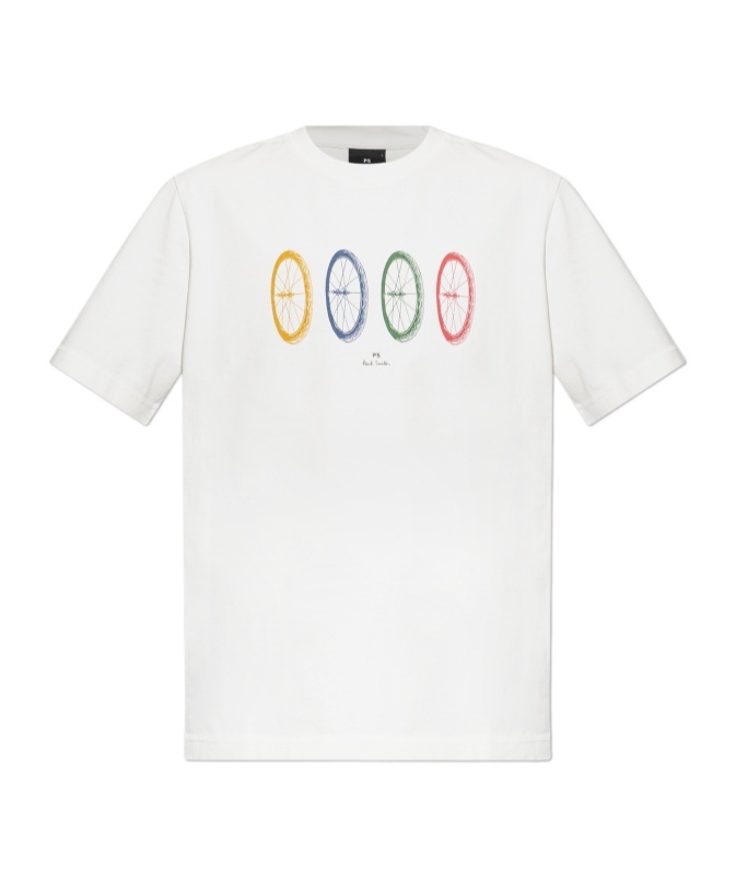 Shop Ps By Paul Smith Wheels-print T-shirt In White