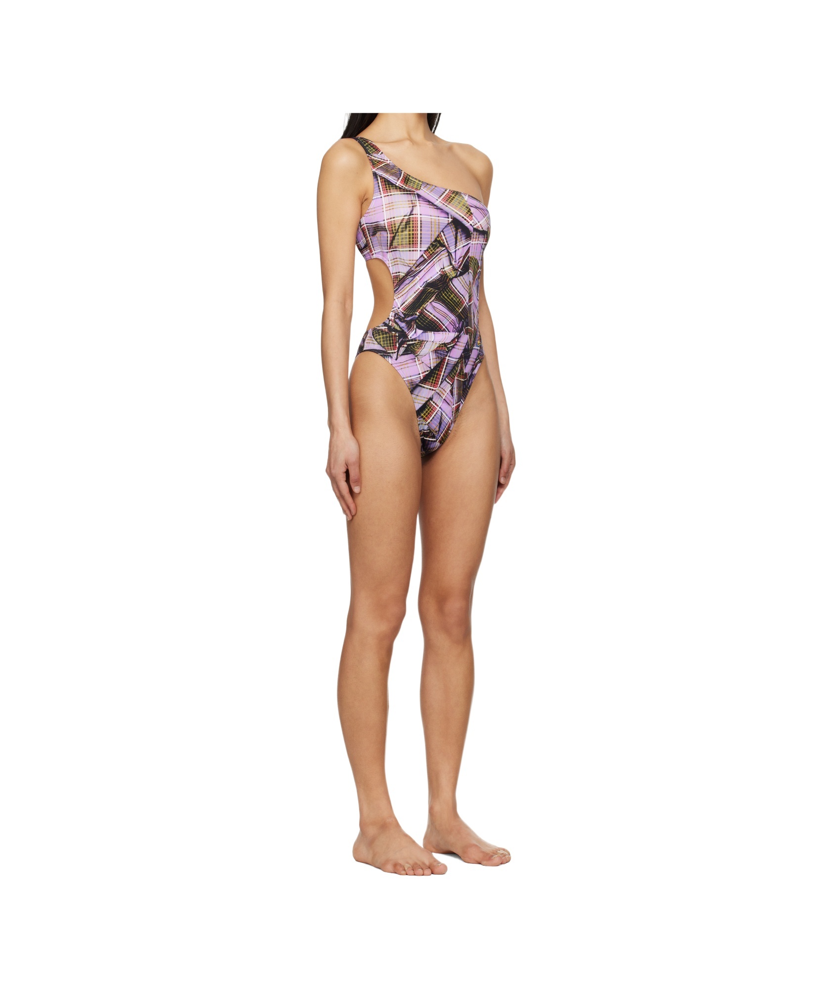 Vivienne Westwood Purple One Shoulder Swimsuit In Purple