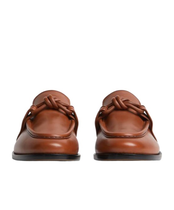 Bottega Veneta Brown Loafers With Knot Detail On The Front In Leather Man In Brown