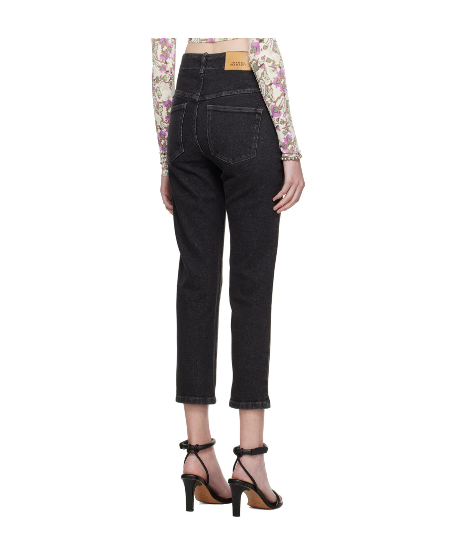 Isabel Marant Logo Stretch Jeans In Black