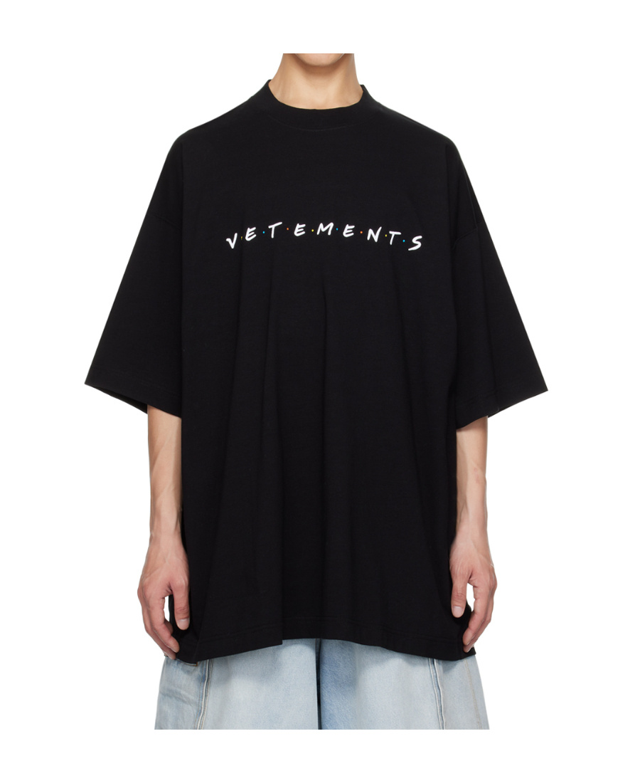 Vetements Logo-print Cotton T-shirt In Black