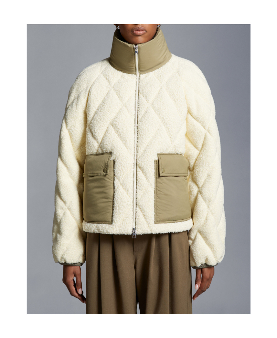 Moncler Doudoune Courte Jonquille In Light Beige