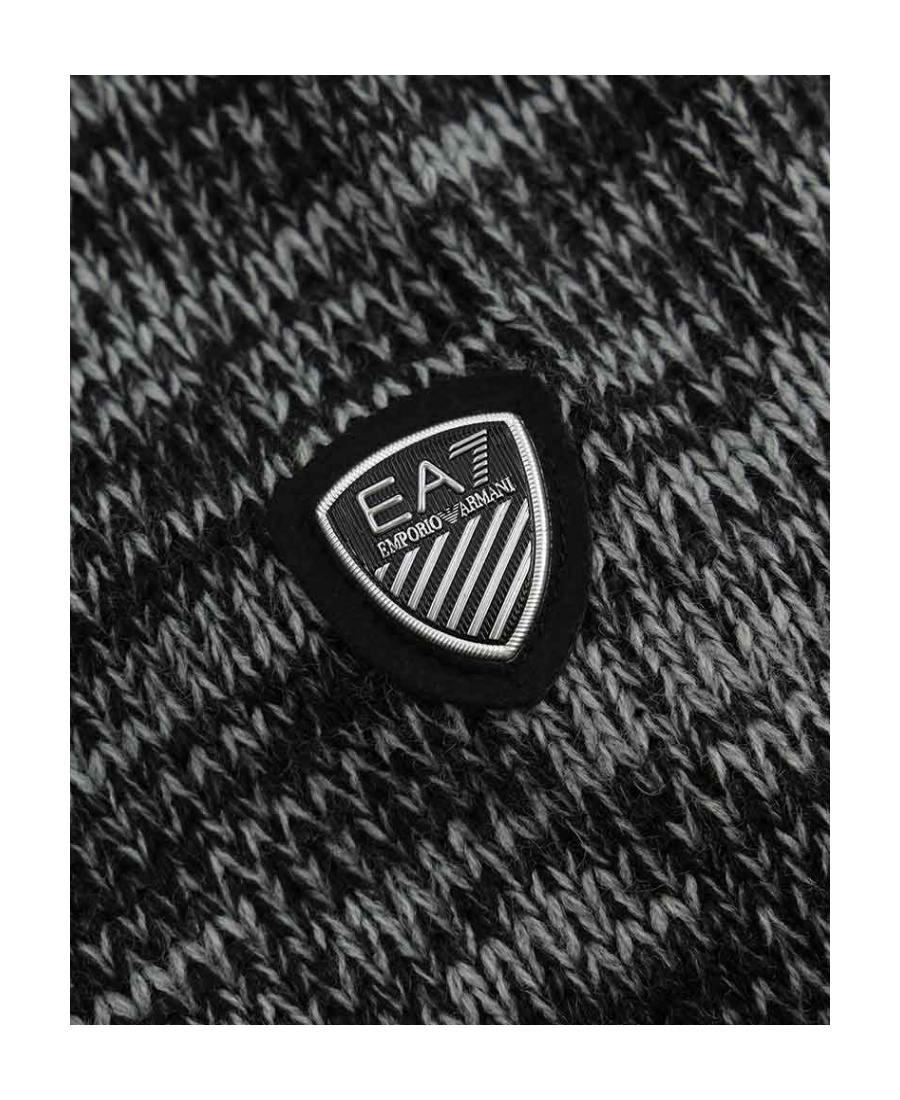 Ea7 Knitted Cardigan In Black