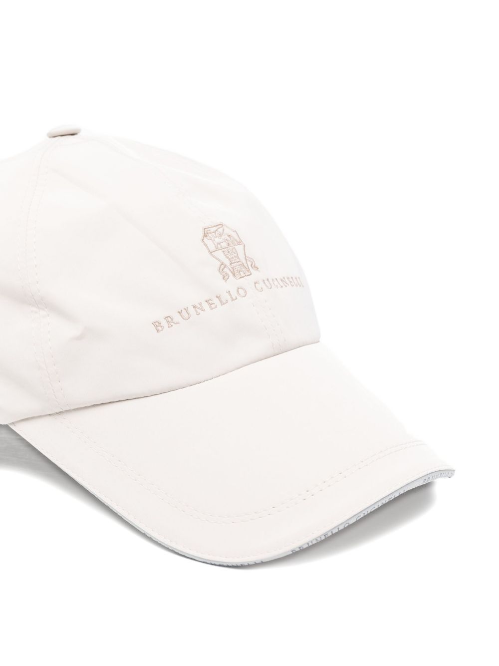 Brunello Cucinelli Signature Baseball Cap Curved Brim In White