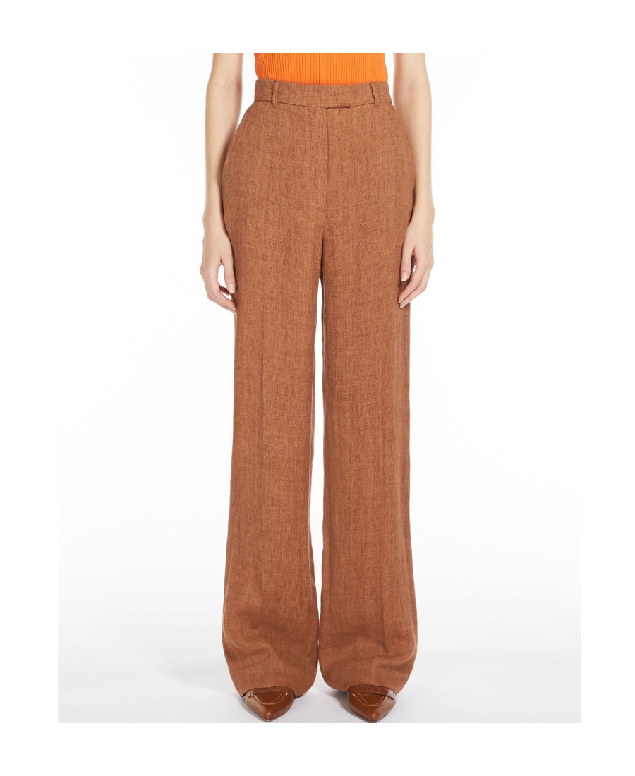 Max Mara Casual Straight Trousers In Brown