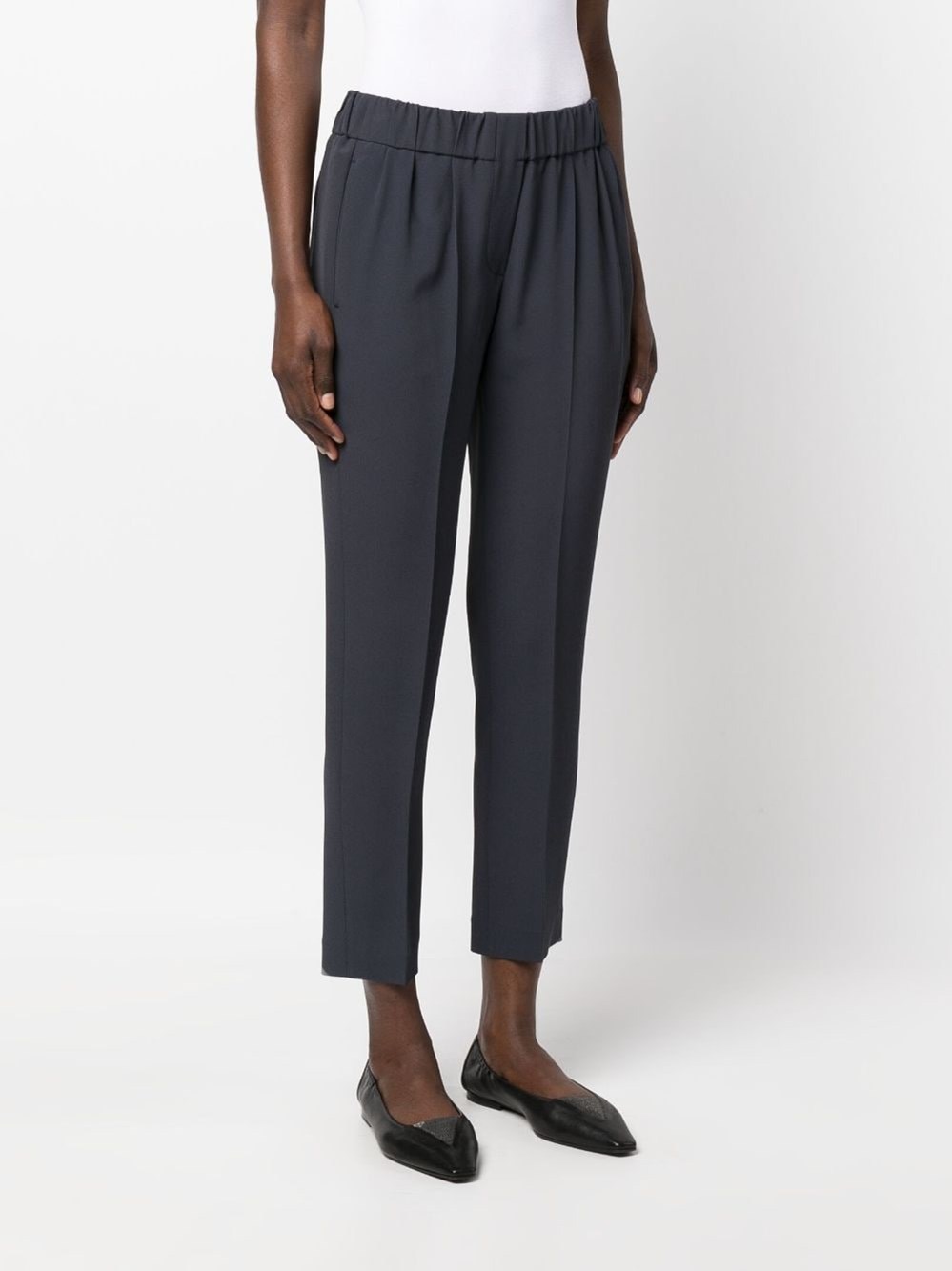 Brunello Cucinelli Cropped Tailored Trousers In Black