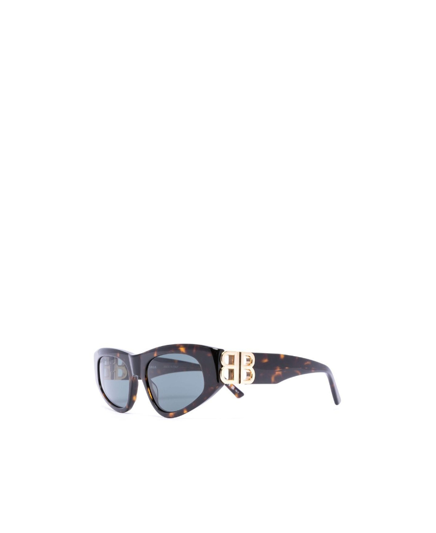 Balenciaga Logo-plaque Arm Sunglasses In Black