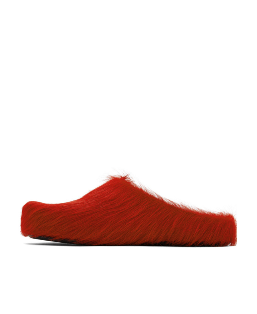 Marni Long-haired Fussbett Clogs In Red