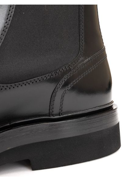 Santoni Goodyear Man Ankle Boots Black Size 11.5 Leather In Black