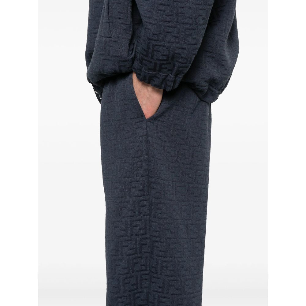 Fendi Ff Embossed Track Pants In Black