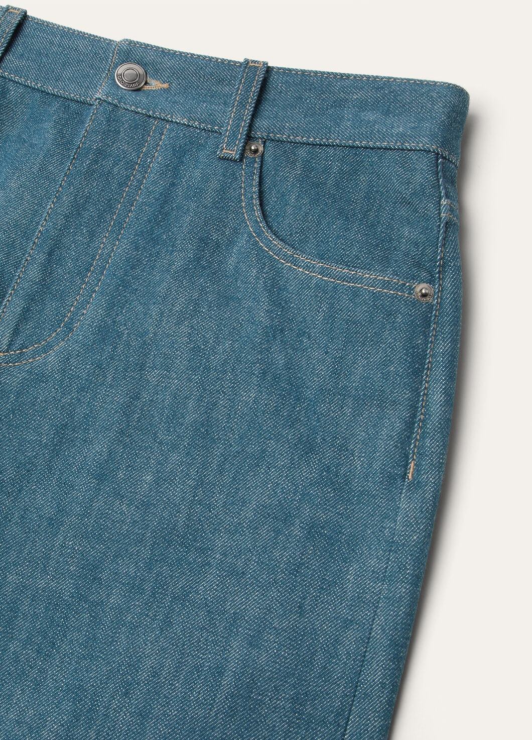 Loro Piana Denim Skirt In Blue