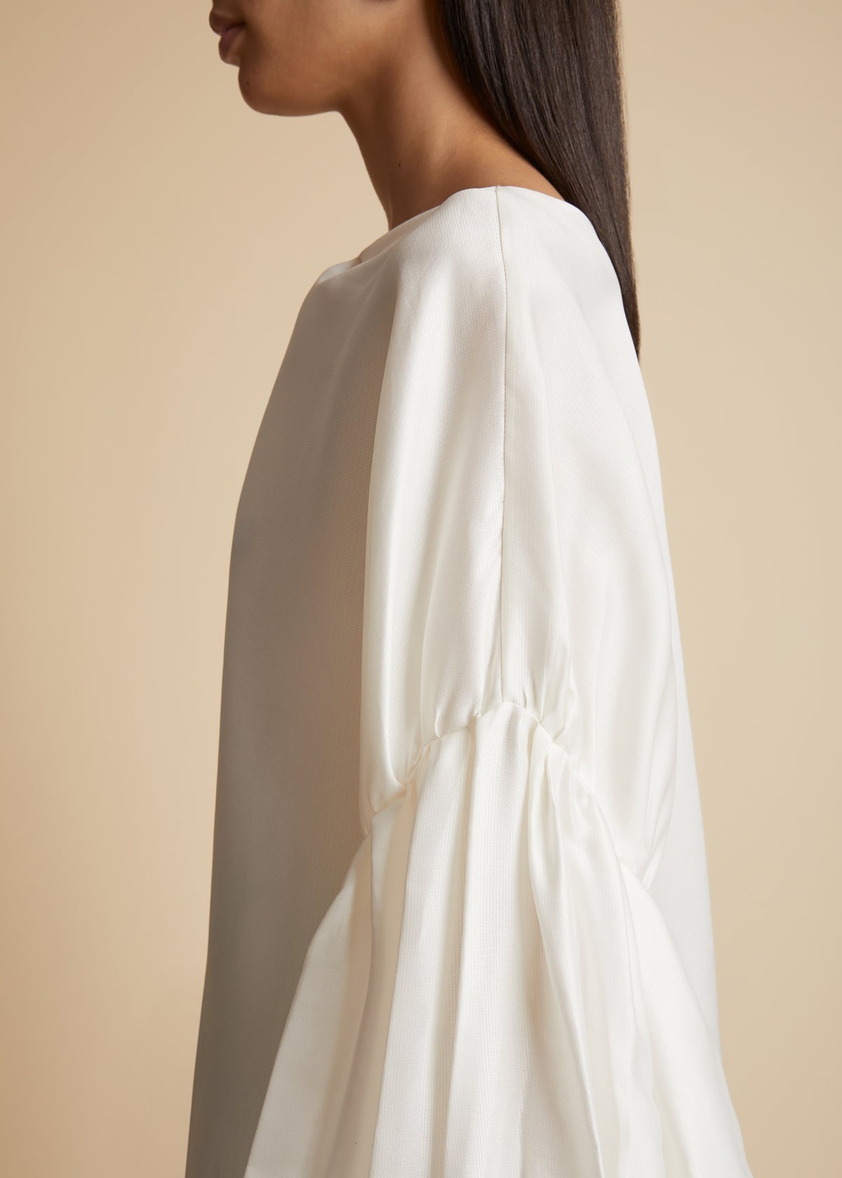 Shop Khaite The Quico Silk Blouse In White