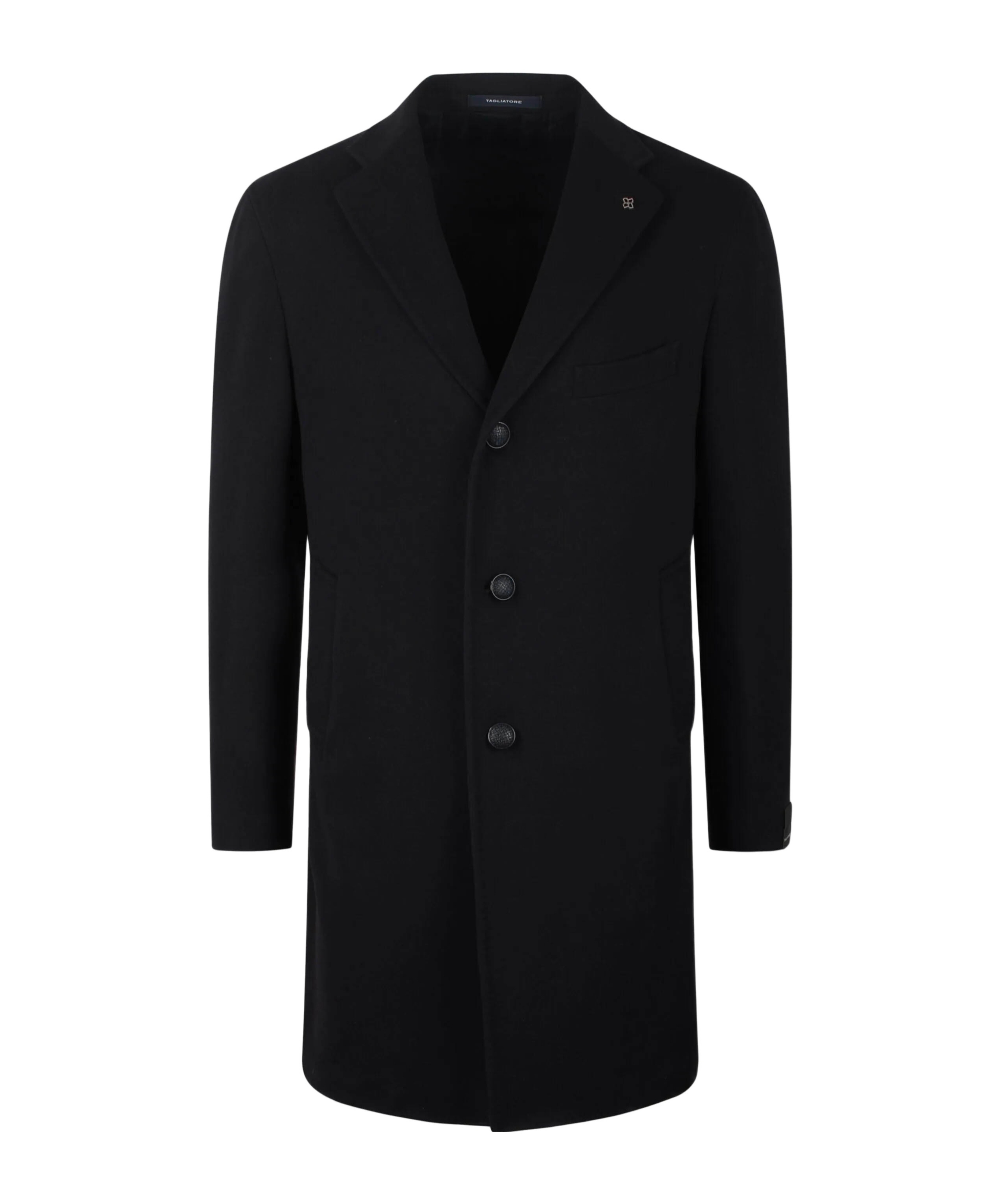 Tagliatore Single-breasted Coat Featuring Back Vent In Black