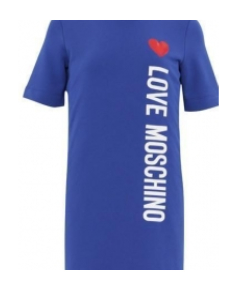 Moschino Logo Printed Dress In Blue