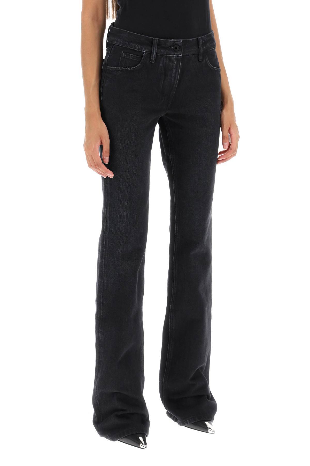 Off-white Bootcut Fit Jeans In Black