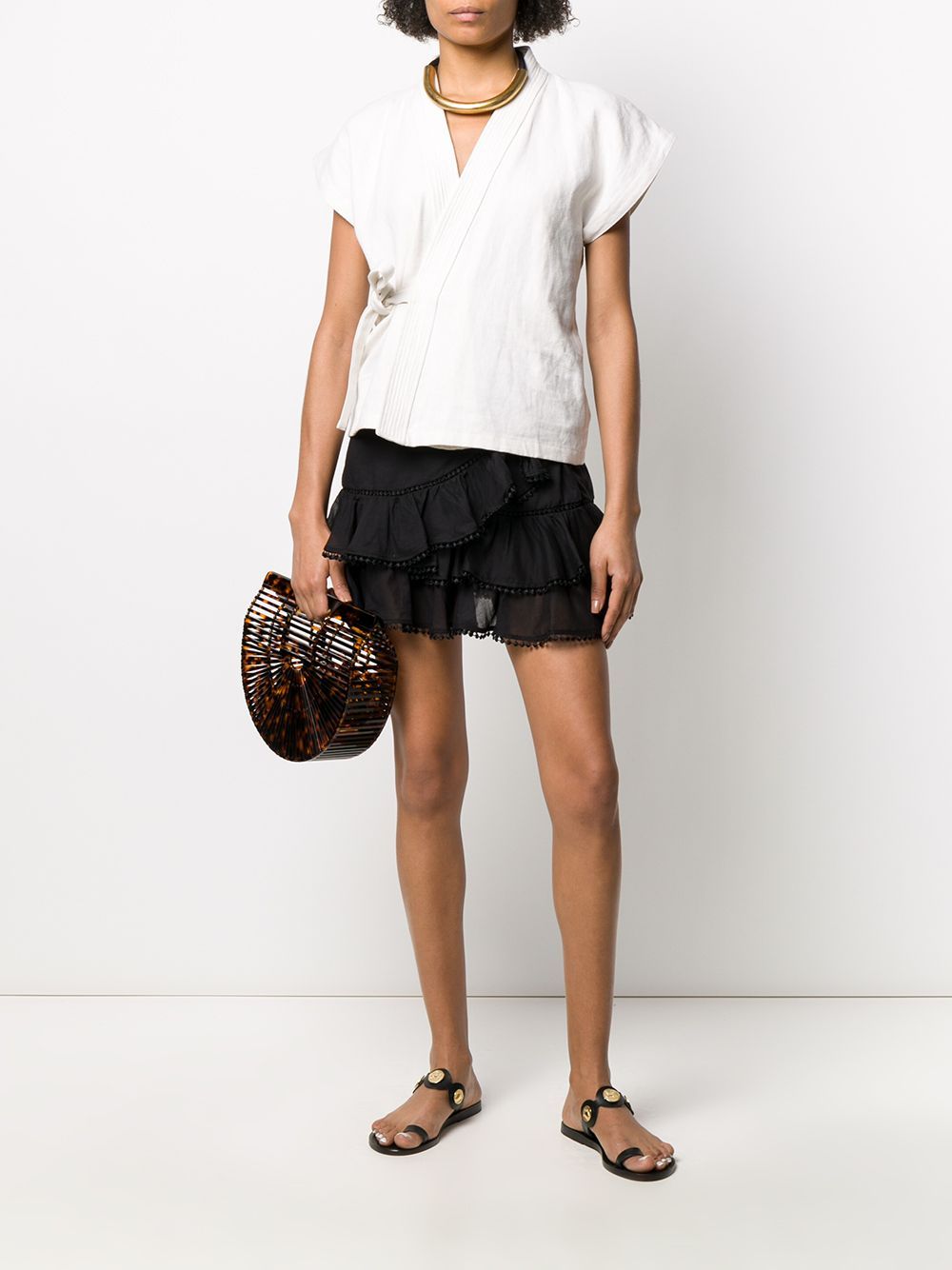 Shop Charo Ruiz Fera Mini Skirt Ruffle Tiered