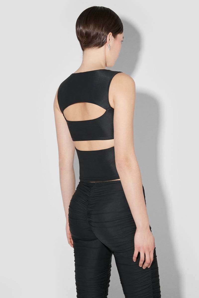 Misbhv Cut-out Sleeveless Top In Black
